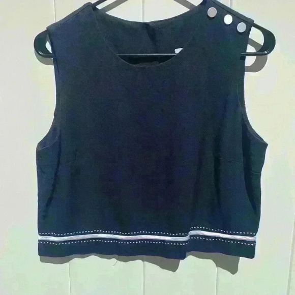 JBS cropped black top Vintage SZ 12 - Picture 4 of 4